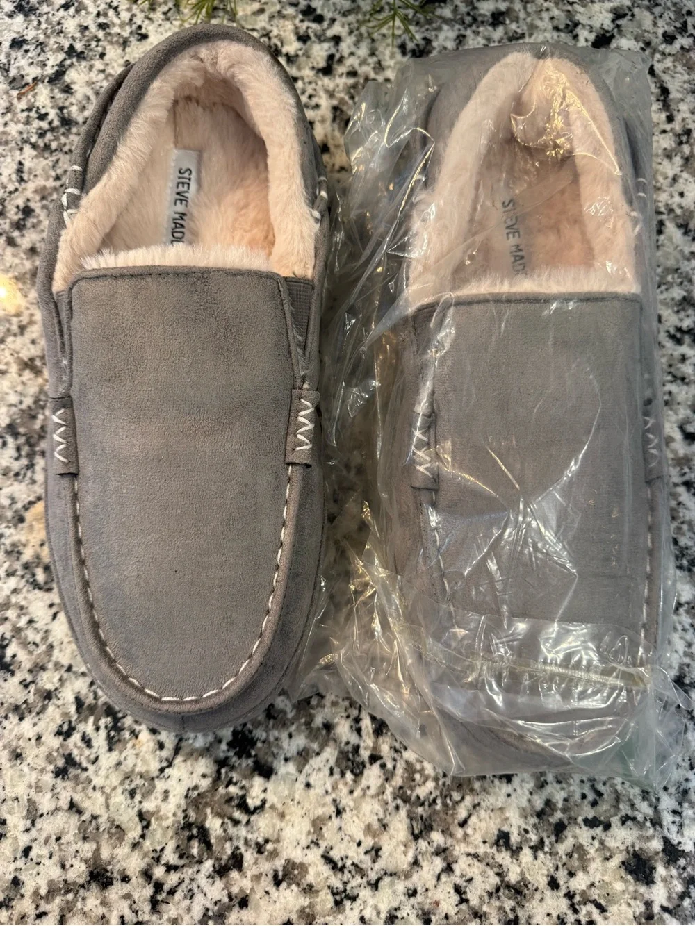 Steve Madden Gray Suede Slip-On Moccasin